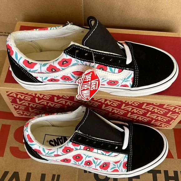 Vans Old Skool Flowers Black/True White WMNS - Picture 3 of 16